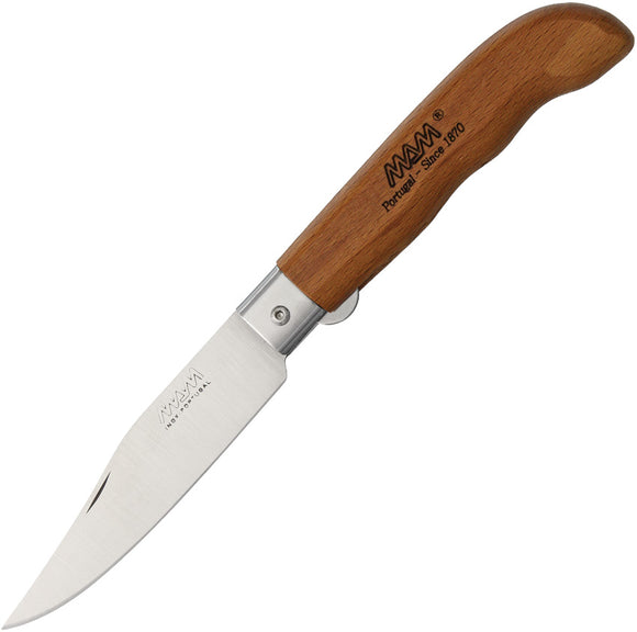 MAM Sportive Linerlock Brown Beechwood Folding Stainless Pocket Knife 2046