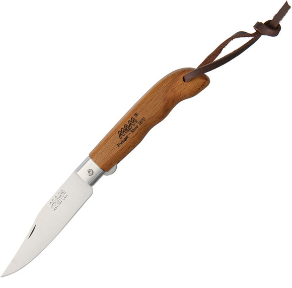 MAM Sportive Linerlock Brown Beechwood Folding Stainless Pocket Knife 2048
