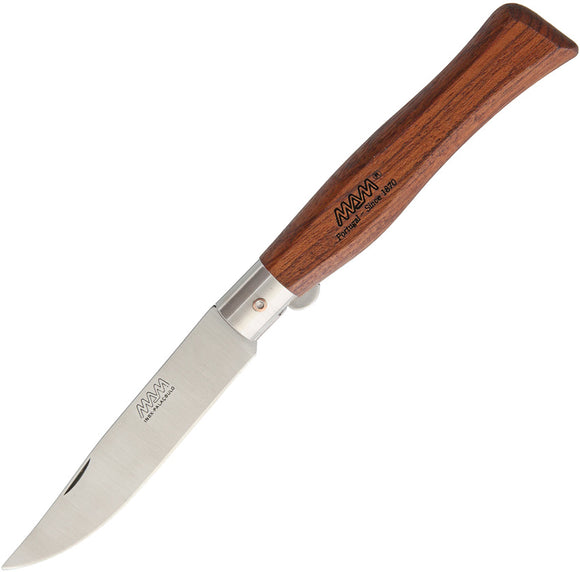 MAM Hunters Linerlock Beechwood Folding Stainless Clip Point Pocket Knife 2060