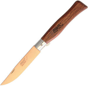 MAM Linerlock Bubinga Wood Folding Bronze Titanium 420 Drop Point Knife 2062