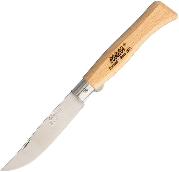 MAM Linerlock Natural Beechwood Folding Stainless Pocket Knife 2082