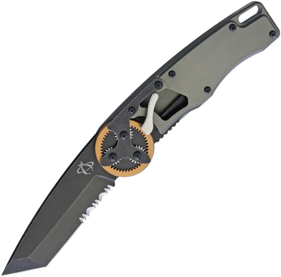 Mantis Gearhead Linerlock Copper Black Serrated Tanto Folding Knife 2021TCS