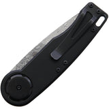 Mantis Gearhead Folding Pocket Knife Black Aluminum Damascus Clip Point 2027DP