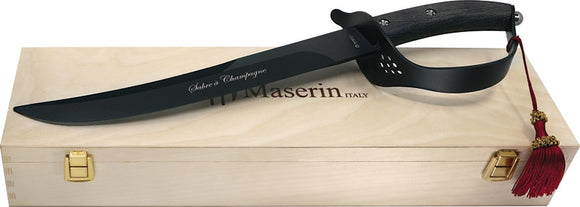 Maserin Sommelier Saber Fixed Blade Knife Black Oak 420 Stainless Steel Clip Point 2000SC14N