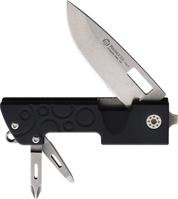 Maserin D-DUT Black Aluminum Folding 440 Stainless Multi-Tool Pocket Knife 214