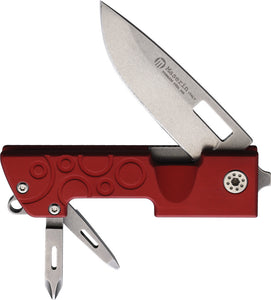 Maserin D-DUT Red Aluminum Folding 440 Stainless Multi-Tool Pocket Knife 214R