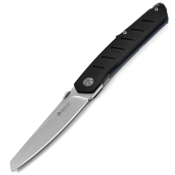 Maserin AM-6 Framelock Black G10 & Blue Titanium Folding D2 Pocket Knife 374G10N