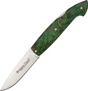 Maserin Consoli Green Burlwood handle N690Co Folding Pocket Knife 402rv + Pouch