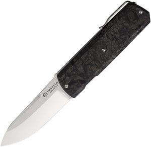 Maserin 410 Silver Linerlock Fat Carbon Fiber Folding Elmax Pocket Knife 410N