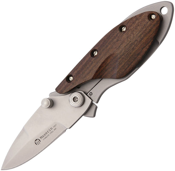 Maserin Onefold Brown Wood Framelock Folding Knife 550sa