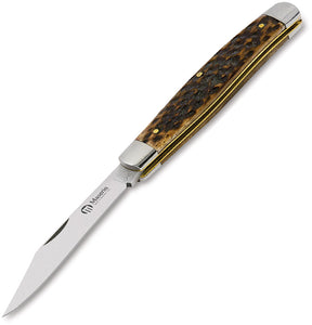 Maserin Brown Jigged Bone Folding Pocket Knife 619