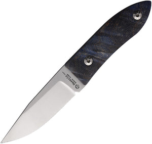 Maserin AM22 Blue & Black Wood 14C28N Steel Fixed Blade Knife 923RB
