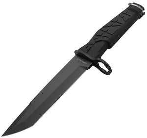 Maserin 12.25" N60Co Myrmillo Black Fixed Blade + MOLLE Sheath 961