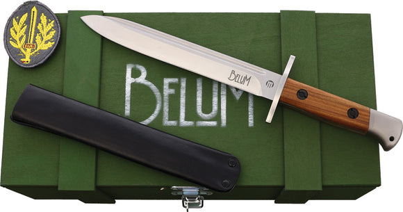 Maserin Belum Brown Smooth Wood Bohler N690 Fixed Blade Knife 989