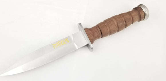 Maserin Diabolik SE Walnut Wood Bohler N690 Fixed Blade Dagger Knife 999LG