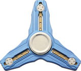 Maxace Andromeda Al Blue Aluminum Fidgit Spinner with Gold Inserts MAA02