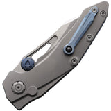 Maxace Babylon Pocket Knife Button Lock Gray Titanium Folding Bohler M390 MBB01