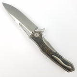 Maxace Amber III Pocket Knife Carbon Fiber & Titanium Folding Bohler M390 MCA301