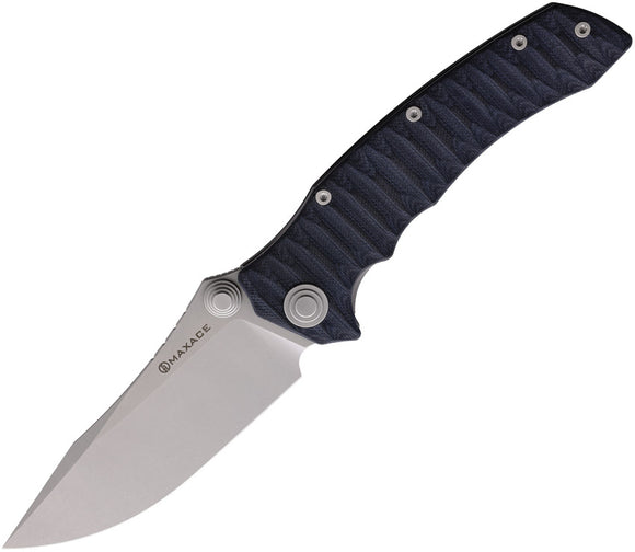 Maxace Sandstorm K Pocket Knife Linerlock Black/Blue Folding Bohler K110 MCK01