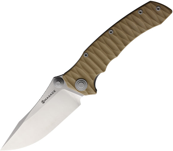 Maxace Sandstorm K Pocket Knife Linerlock Brown G10 Folding Bohler K110 MCK07