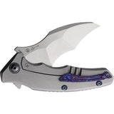 Maxace Dragon Pocket Knife Framelock Gray & Blue Titanium Folding M390 MDG01