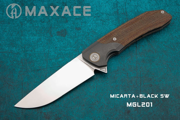 Maxace Goliath 2.0 Micarta & Titanium K110 Linerloc Folding Knife gl201