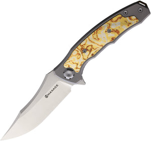 Maxace Halictus 2.0 Framelock Mokume/Titanium Folding M390 Pocket Knife MHLT201