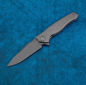 Maxace Killer Whale 2.0 Framelock Gray TC4 Titanium Folding ASP-60 Knife MKW203