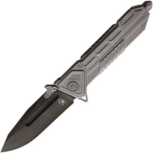 Maxace Midnight Cat Mammoth Framelock Gray Titanium Folding Pocket Knife MM01