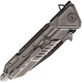 Maxace Midnight Cat Mammoth Framelock Gray Titanium Folding Pocket Knife MM01