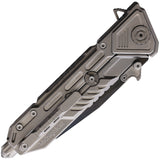 Maxace Midnight Cat Mammoth Framelock Gray Titanium Folding Pocket Knife MM03