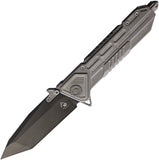 Maxace Midnight Cat Mammoth Framelock Gray Titanium Folding Pocket Knife MM03