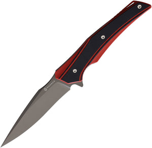 Maxace Ranger Linerlock Black/Red G10 Folding XW42 Steel Pocket Knife MRG01