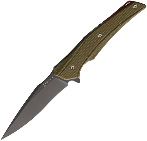 Maxace Ranger Linerlock Green Micarta Folding X42 Stainless Pocket Knife MRG03