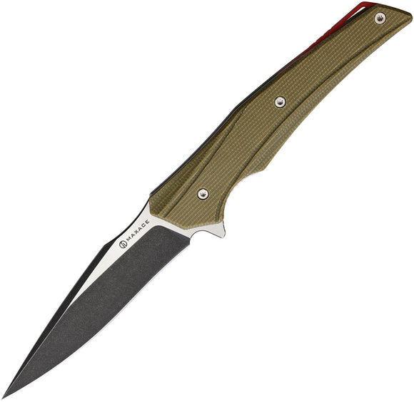 Maxace Ranger Pocket Knife Linerlock Green Micarta Folding X42 Stainless MRG07