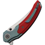 Maxace Rock Linerlock Green Titanium & Red G10 Folding M390 Pocket Knife MRK02
