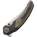 Maxace Rock Linerlock Gray Titanium & Micarta Folding M390 Pocket Knife MRK04