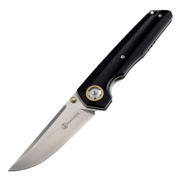 Maxace Samurai 2.0 Pocket Knife Linerlock Black G10 Folding Bohler K110 MSM201