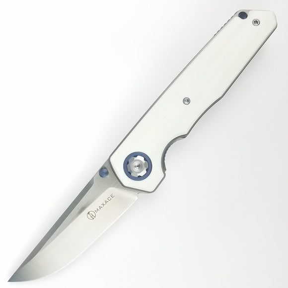 Maxace Samurai 2.0 Pocket Knife Linerlock White G10 Folding Bohler K110 MSM202
