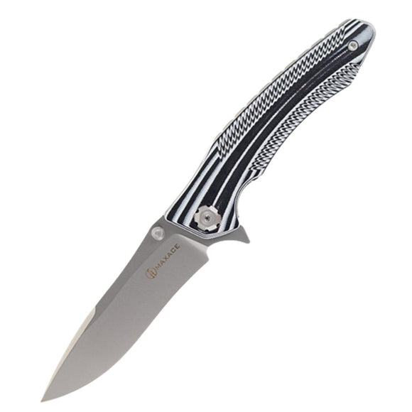 Maxace Zealot III Linerlock Black & White G10 Folding 10Cr15CoMoV Knife MZ301