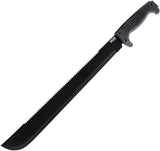 SOG SogFari Machete 24" Overall Fixed Serrated Sawback Blade Black Handle