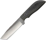 Anza Black Micarta Handle 8.25" Fixed Tanto Blade Knife w/ Belt Sheath