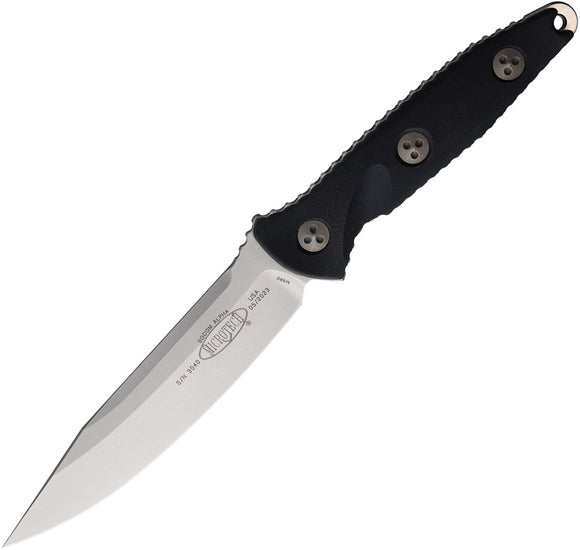 Microtech Socom Alpha Black G10 Clip Point Fixed Blade Knife w/ Belt Sheath 11310