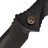 Microtech Socom Alpha Black Carbon Fiber Clip Pt Fixed Blade Knife w/ Sheath 1131DLCCFS