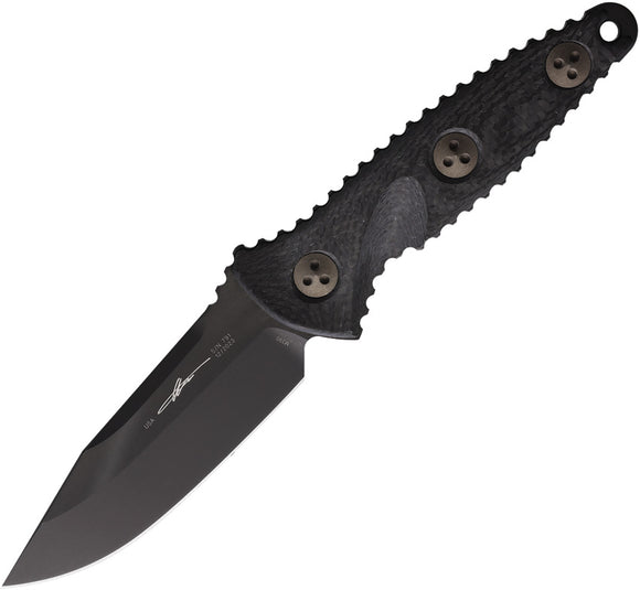 Microtech Socom Alpha Mini Carbon Fiber Clip Pt Fixed Blade Knife w/ Sheath 113M1DLCCFS