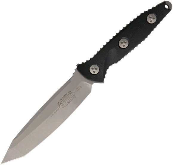 Microtech Socom Alpha Black G10 Apocalyptic Tanto Fixed Blade Knife 11410AP