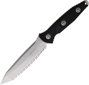 Microtech Socom Alpha Black G10 Serrated Tanto Fixed Blade Knife w/ Sheath 11412