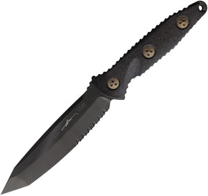 Microtech Socom Alpha Black Carbon Fiber Partially Serrated Fixed Blade Knife 1142DLCCFS