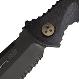 Microtech Socom Alpha Black Carbon Fiber Partially Serrated Fixed Blade Knife 1142DLCCFS