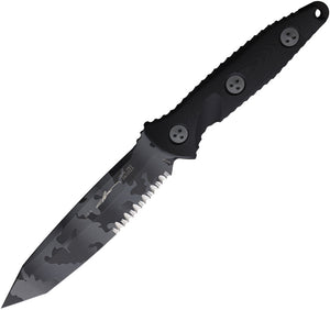 Microtech Socom Alpha Black G10 Partially Serrated Urban Camo Fixed Blade Knife 1142UCS